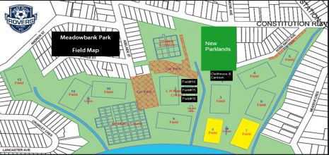 FIELD MAP OF MEADOWBANK PARK