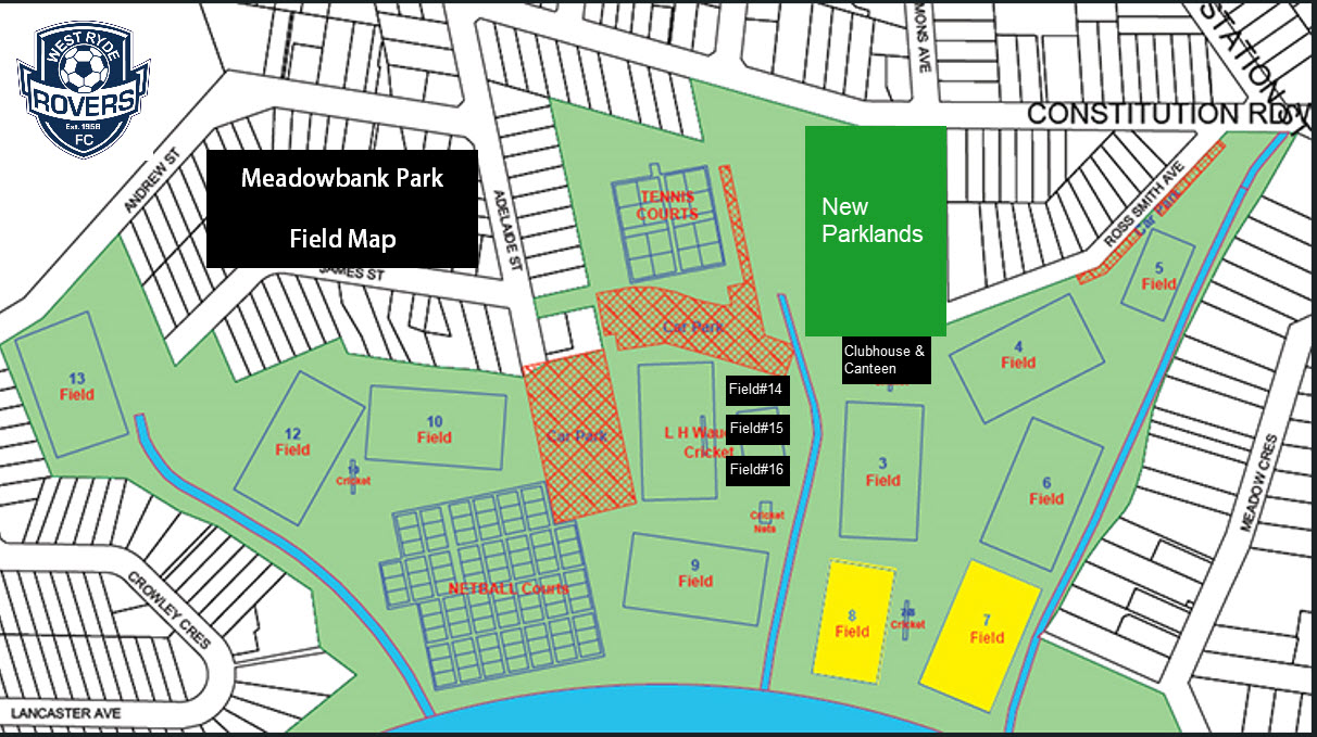 Meadowbank Park Field Map
